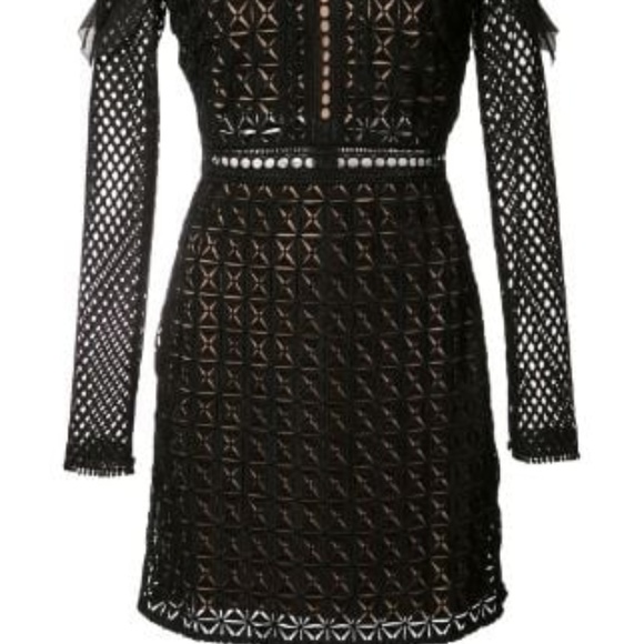 Self-Portrait Nude Lining Geometric Mini Dress - Picture 2 of 8